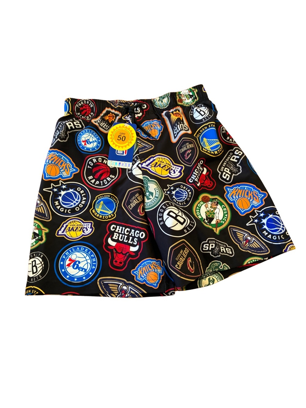 NWT NBA Boys All Over Team Logo Basketball Shorts Size 10-12 L
